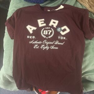 Aeropostale Maroon Short Sleeve Graphic Tee